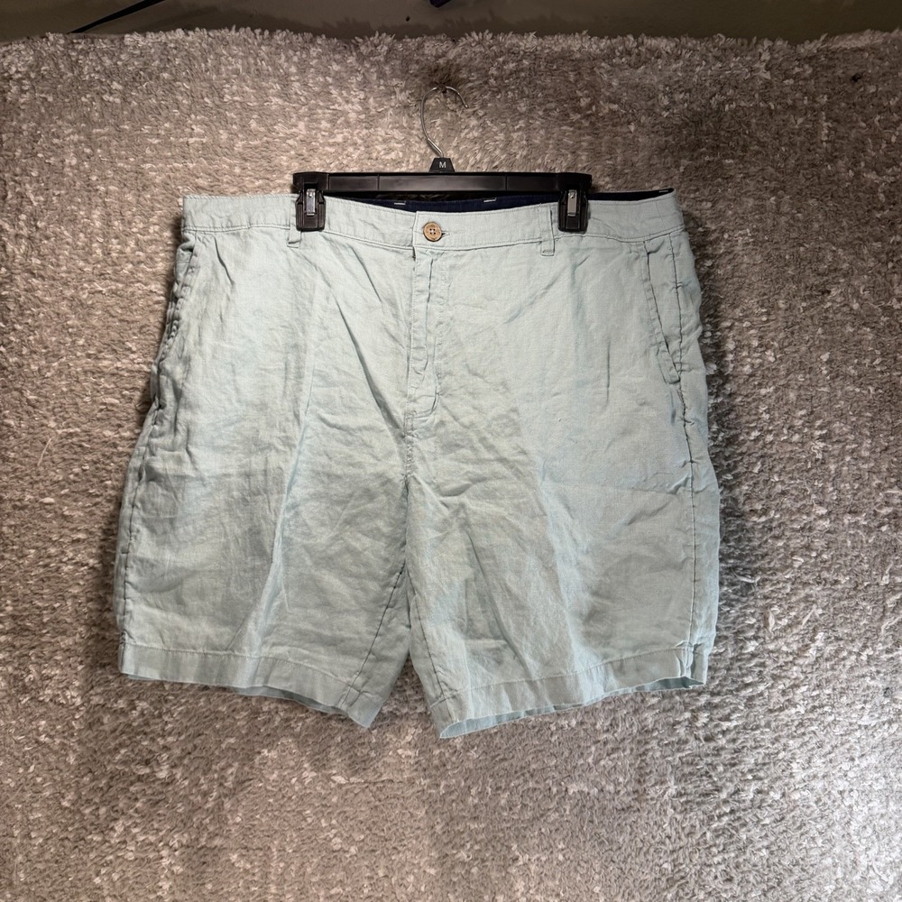 Daniel Hechter Linen Men's Chino Shorts 40 Blue Casual Lightweight Beach Coastal